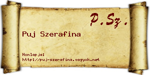 Puj Szerafina névjegykártya